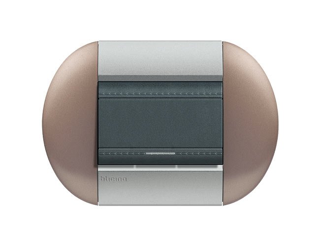 Placa de 1 interruptor sencillo Livinglight eliiptica color Bronce 3 mod