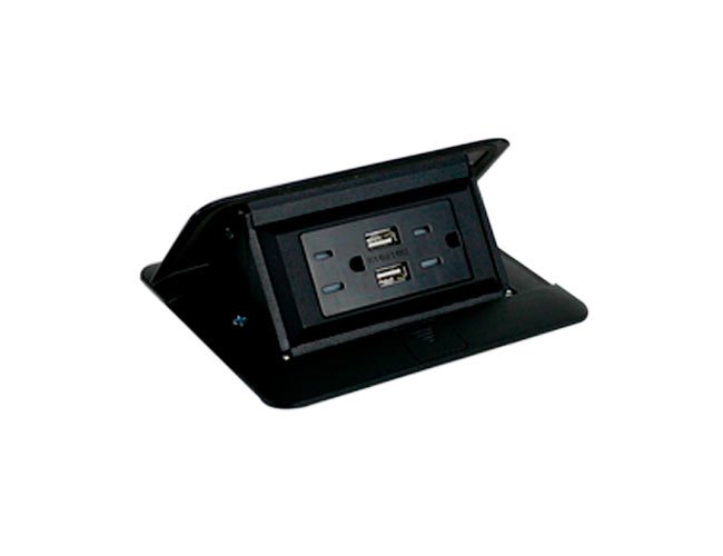 tomacorriente para escritorio con cargadores USB